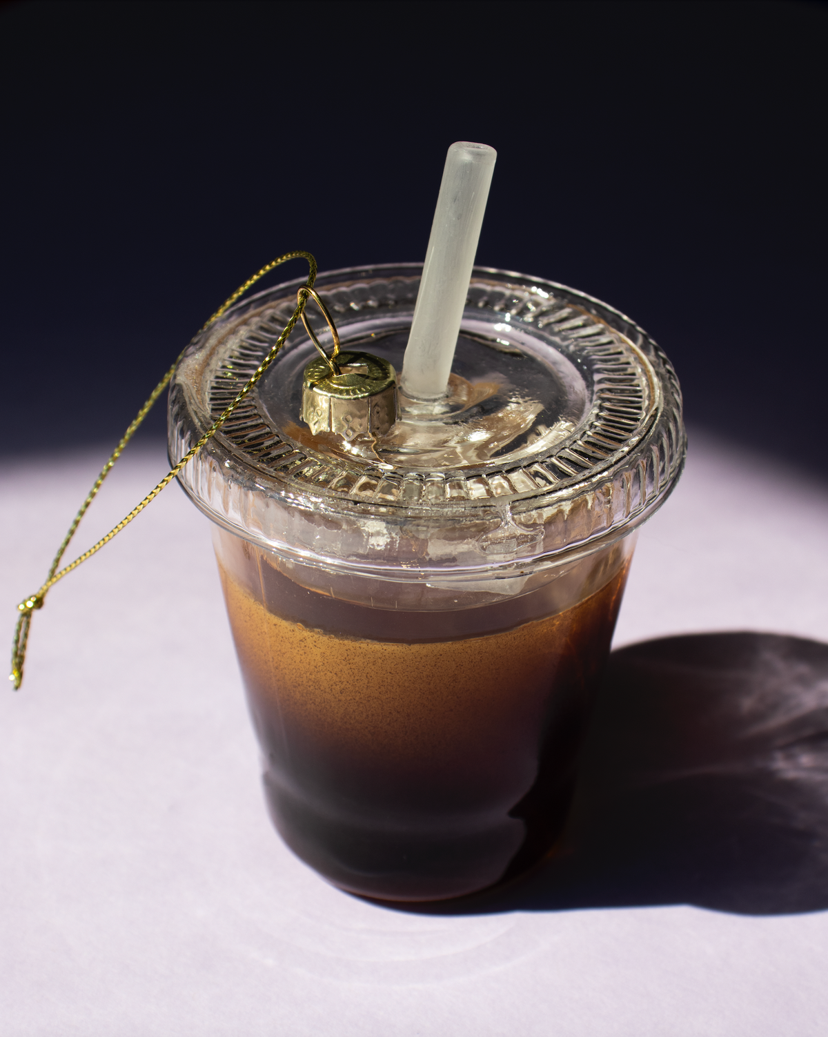Iced Coffee Handblown Glass Holiday Ornament