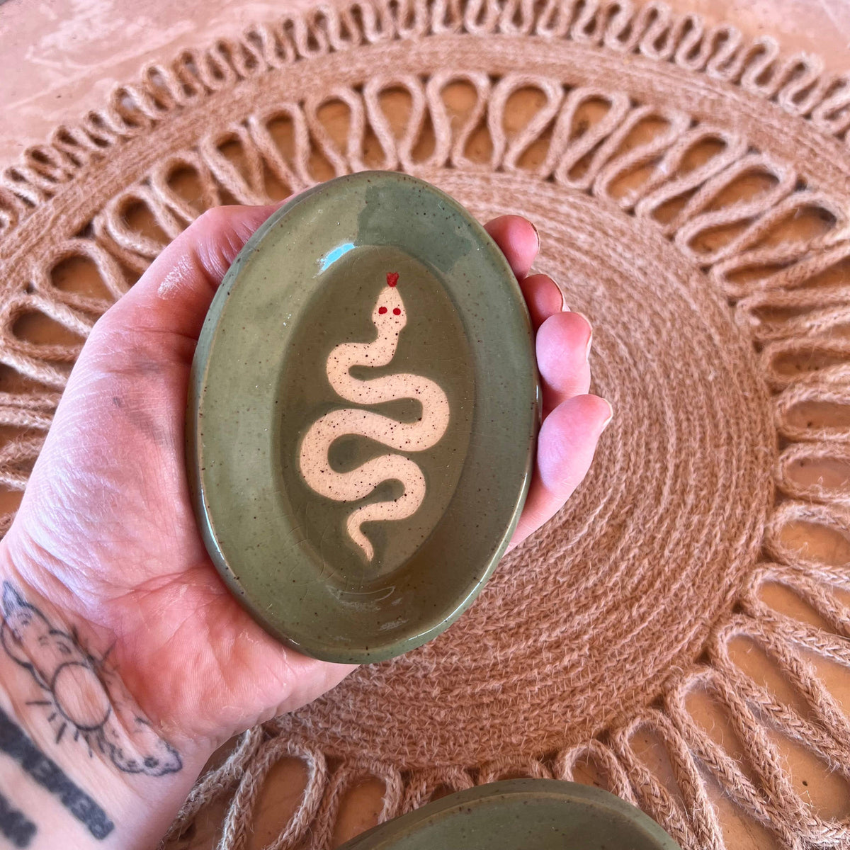 Snake Handmade Ceramic Ring Dish