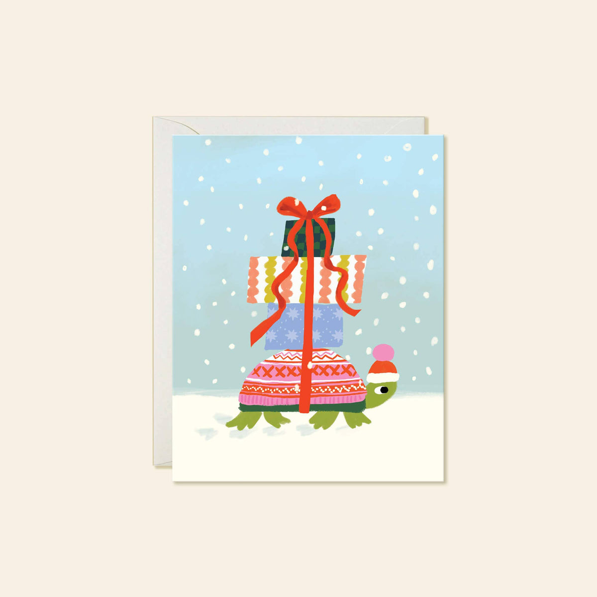 Winter Turtle Christmas Greeting Card