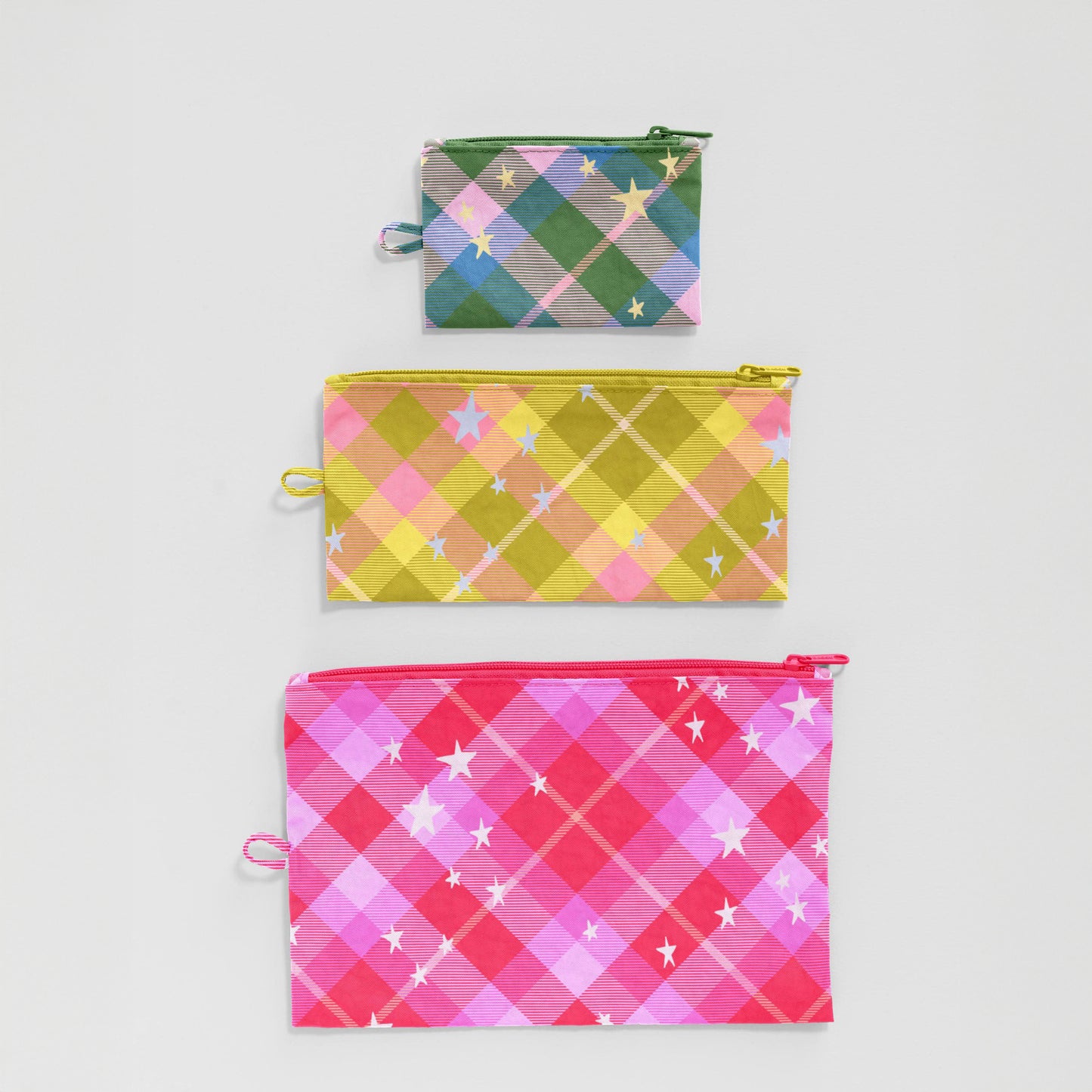 Heavyweight Nylon Flat Zip Pouches (Set of 3)