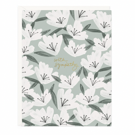 With Sympathy White Flowers Card