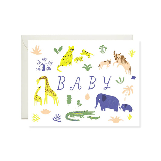 Baby Safari Animals Newborn Card