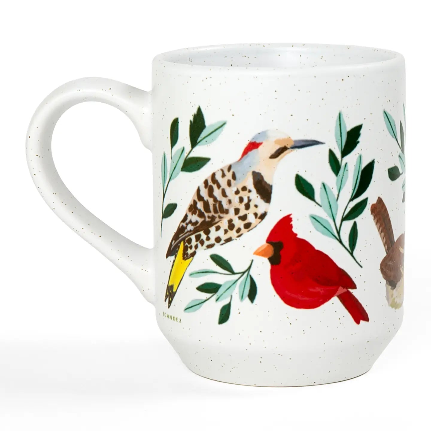 Feathered Friends Birds Speckled Ceramic Mug