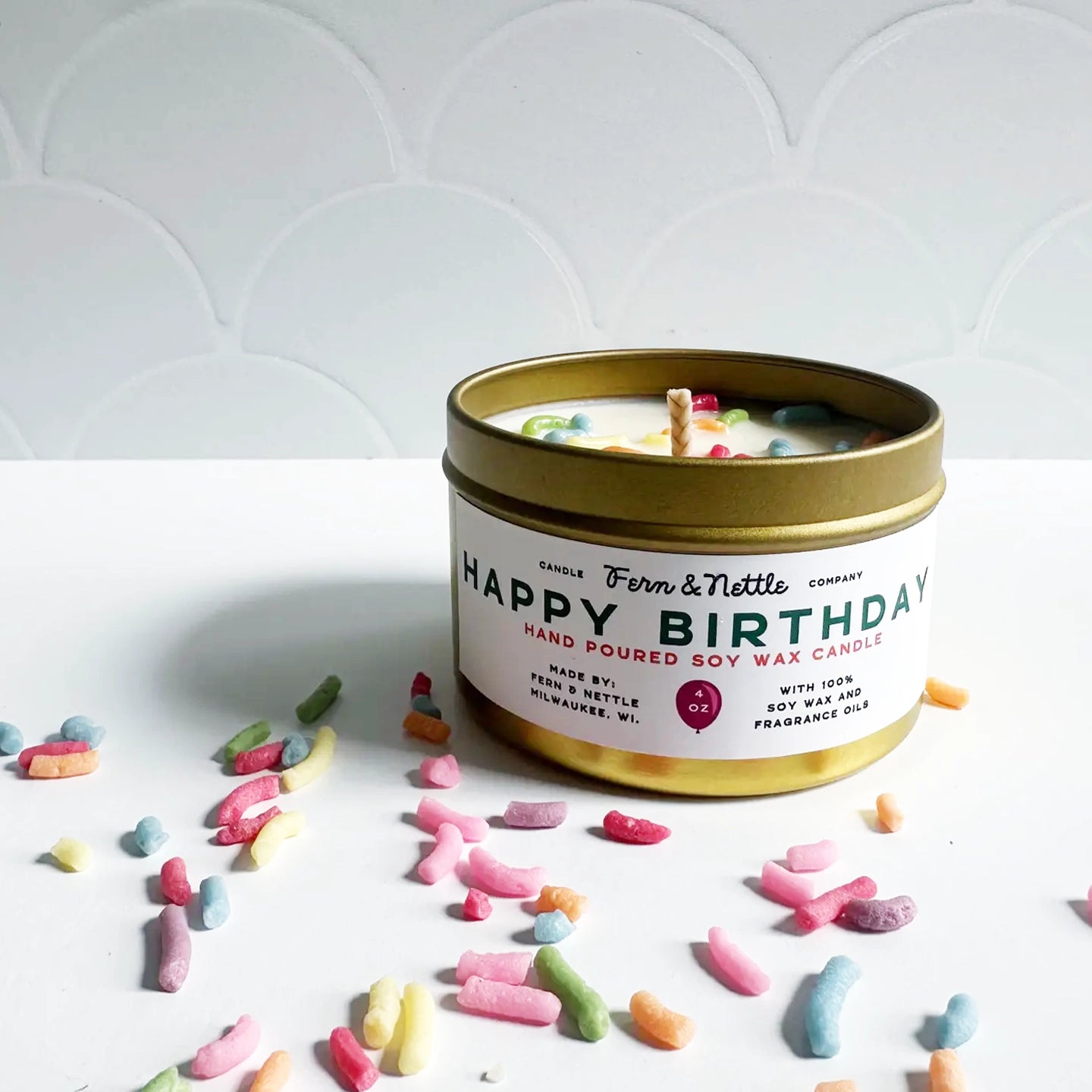 Happy Birthday Cake Scented Soy Wax Candle