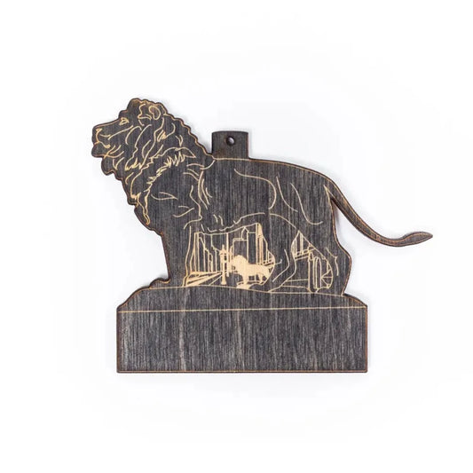 Chicago Art Institute Lion Wood Ornament