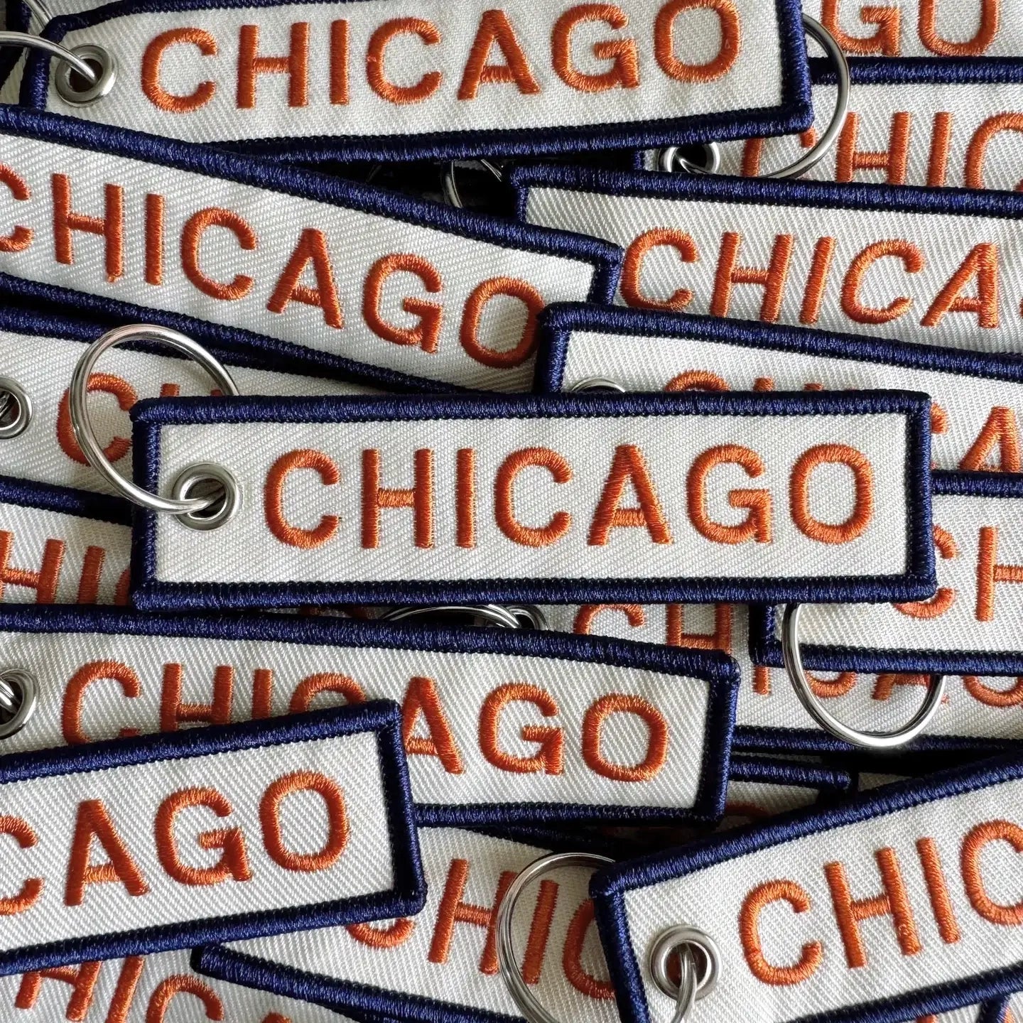 Chicago Embroidered Keychain