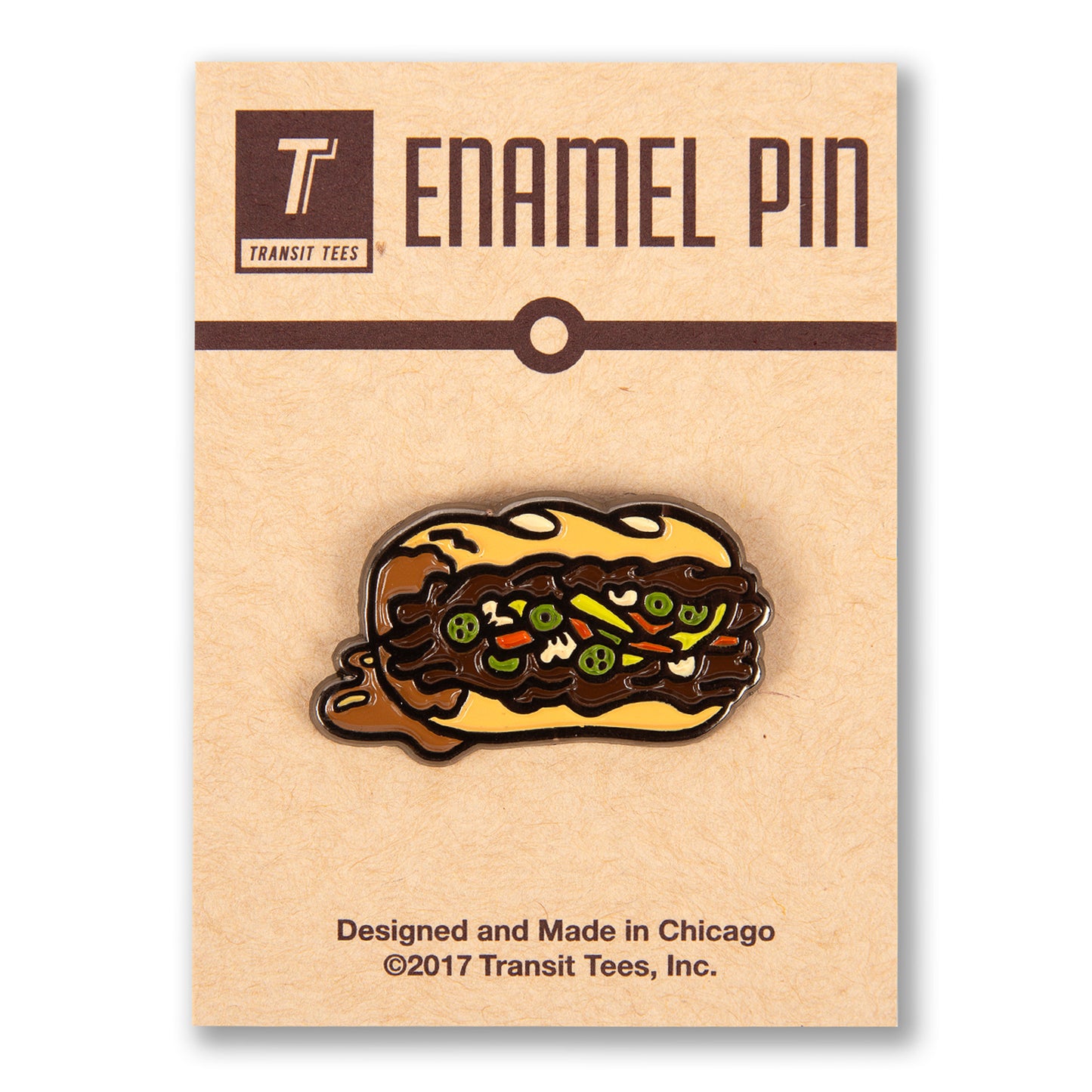 Italian Beef Sandwich Enamel Pin