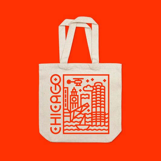 Chicago Riverwalk Graphic Tote Bag