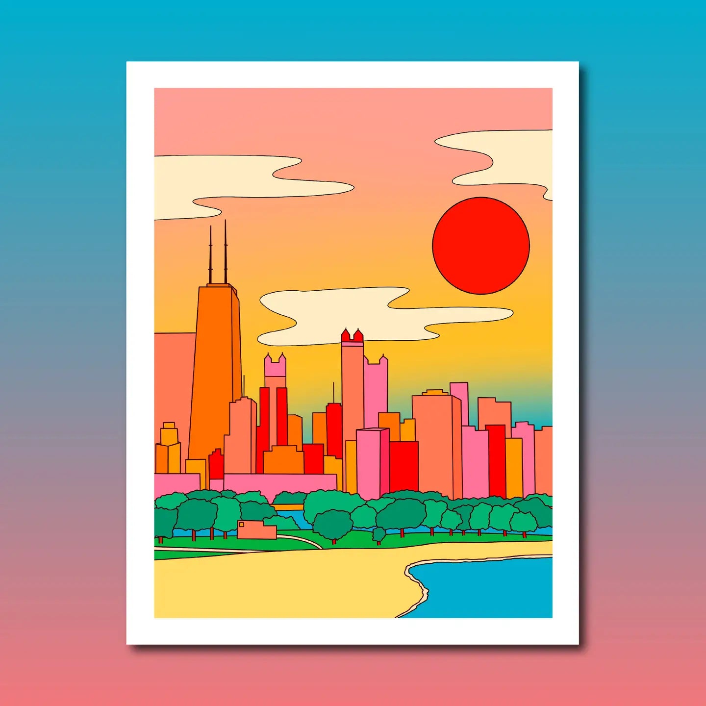 Chicago Skyline 8" x 10" Giclee Print