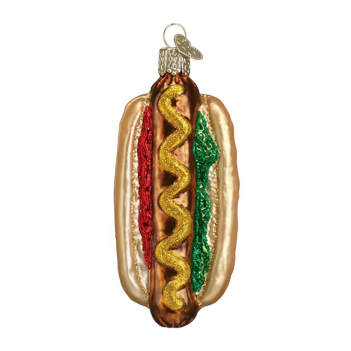 Chicago Style Hot Dog Glass Ornament