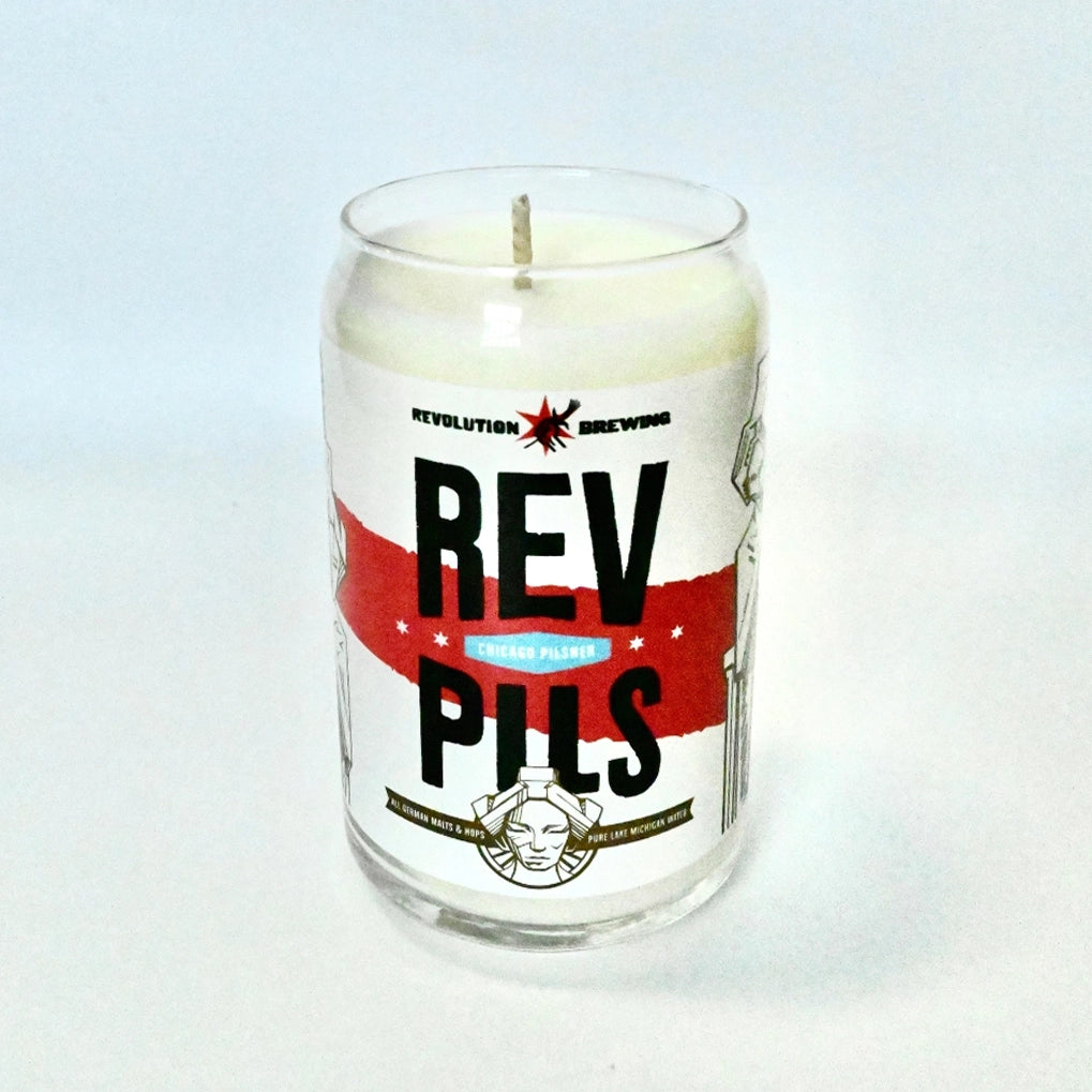 Chicago Glass Beer Can Soy Wax 16 Oz Candle