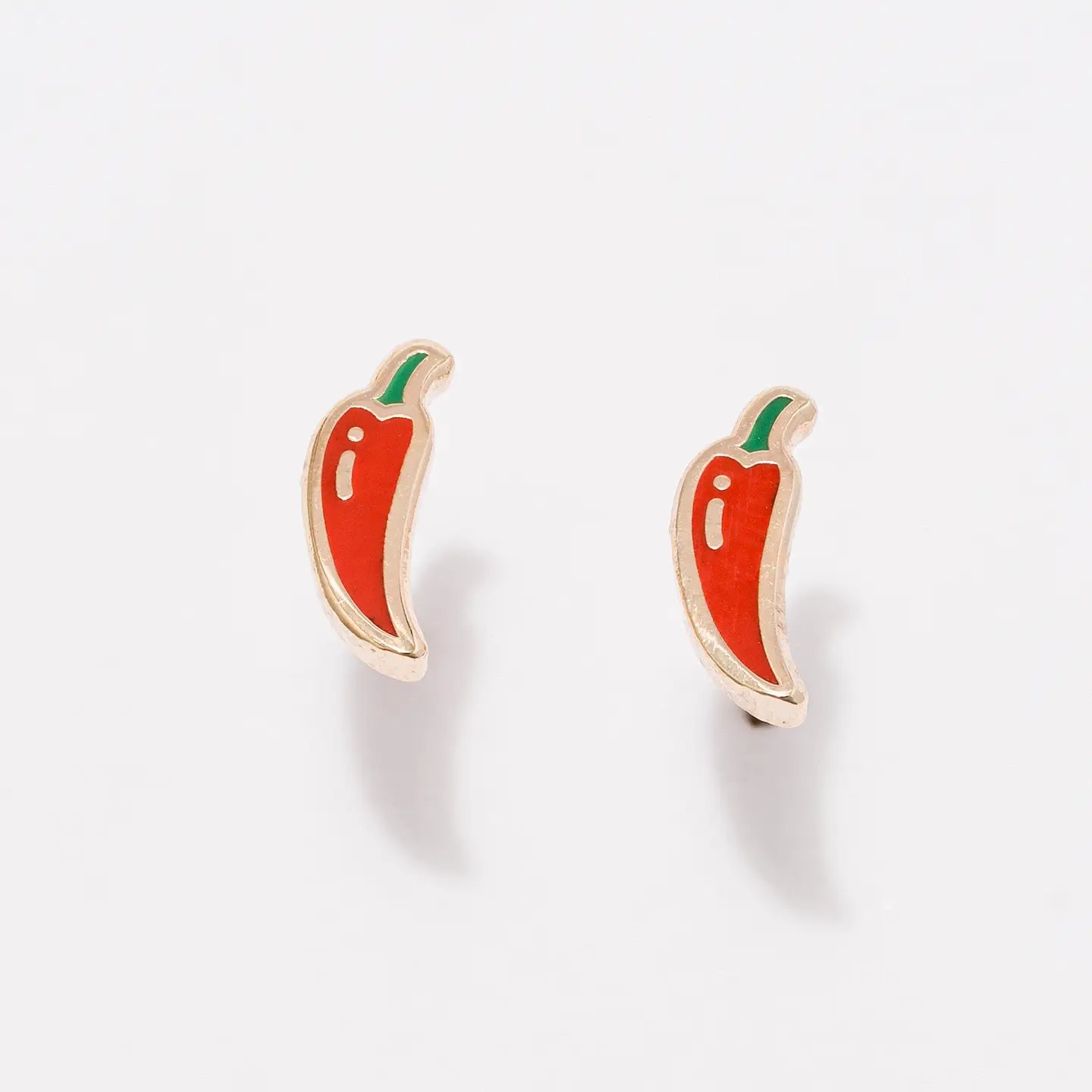 Hot Pepper Gold Stud Earrings