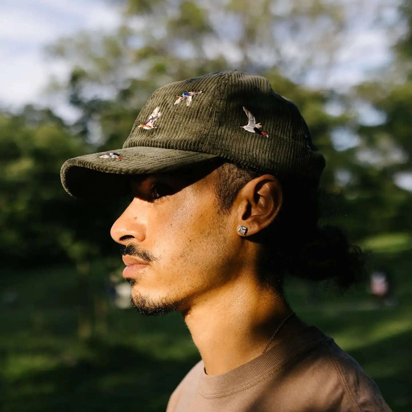 Ducks Corduroy Embroidered Baseball Cap