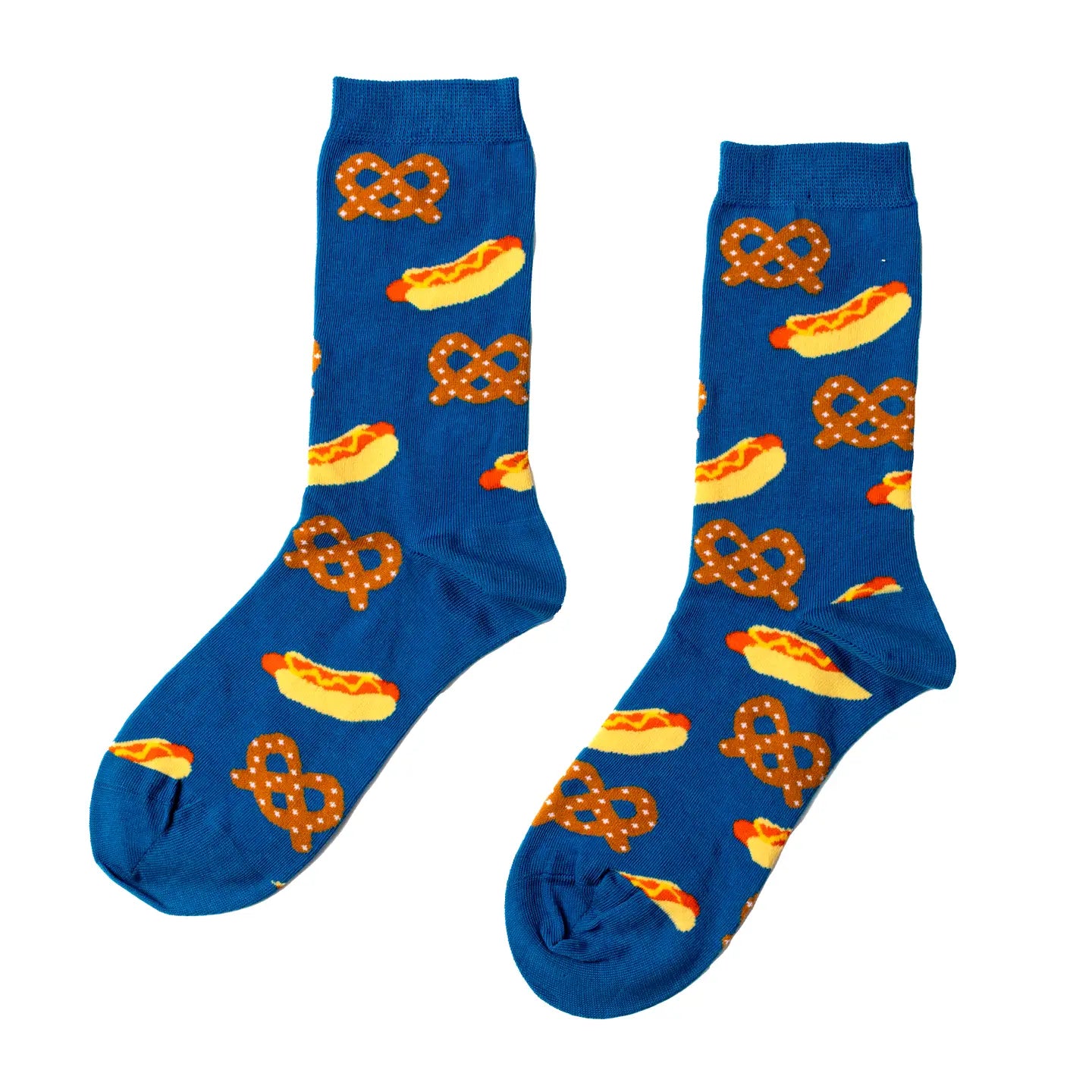 Hot Dog & Pretzel Adult Cotton Crew Socks
