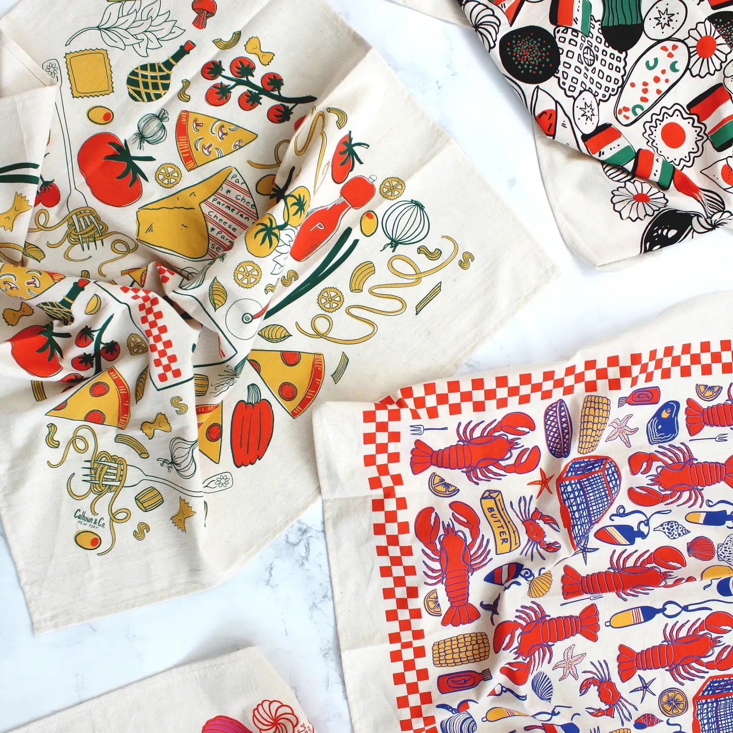 Italian for Dinner Pizza & Pasta Kitchen Tea Towel