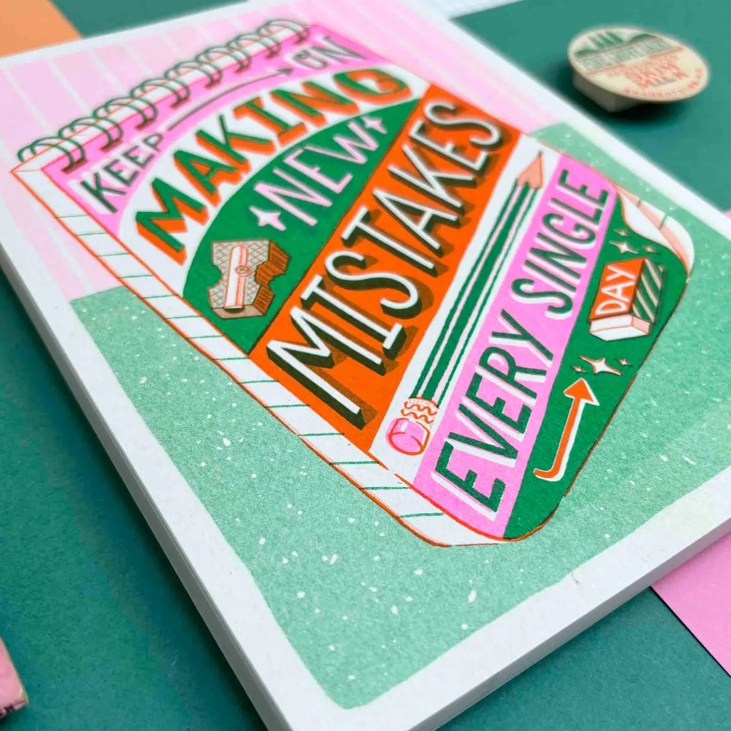 Make Mistakes 5.75" x 8.25" Risograph Print
