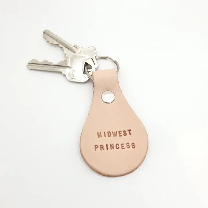 Midwest Princess Stamped Leather Keychain