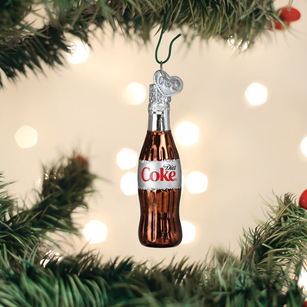 Mini Diet Coke Bottle Glass Ornament
