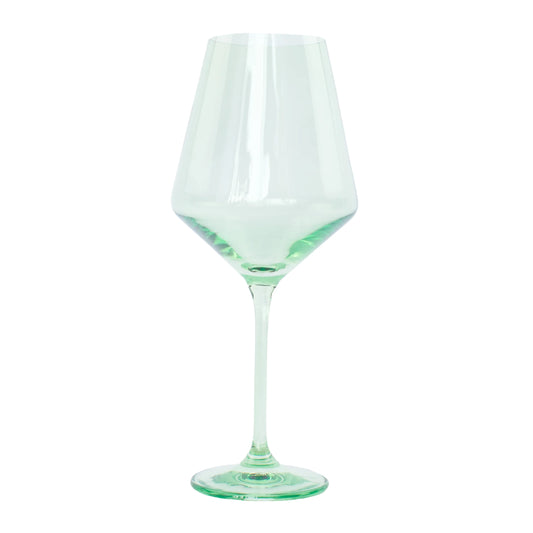 Handblown Mint Green Colored Wine Glass