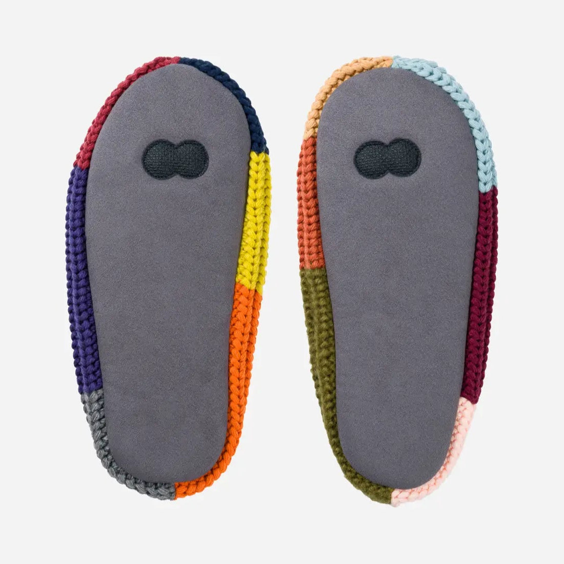Mismatch Colorblock Ribbed Knit Slippers