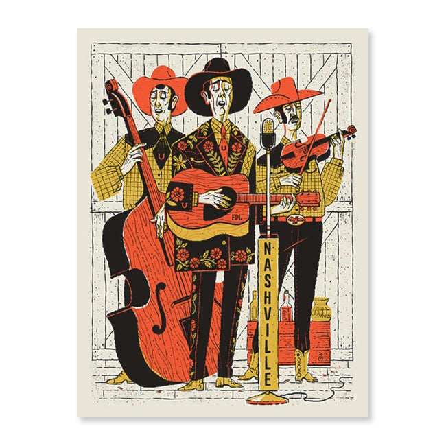 Nashville Band 18" x 24" Screen Print