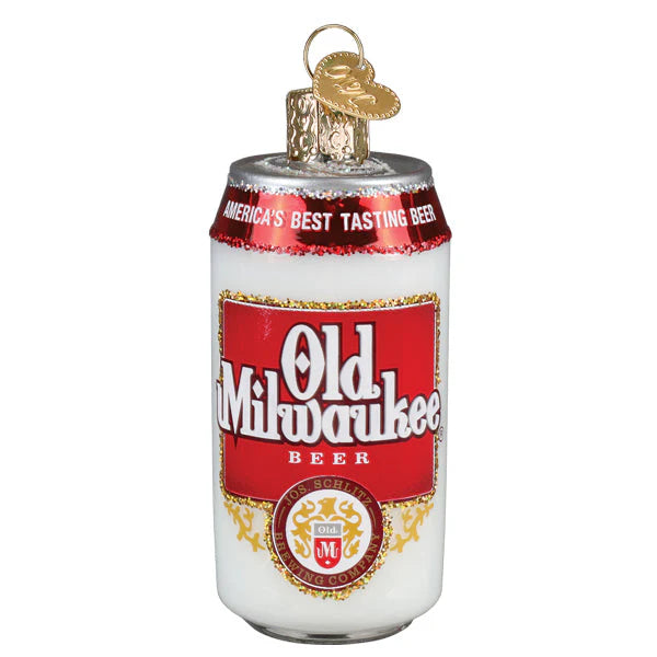 Old Milwaukee Beer Can Glass Ornament