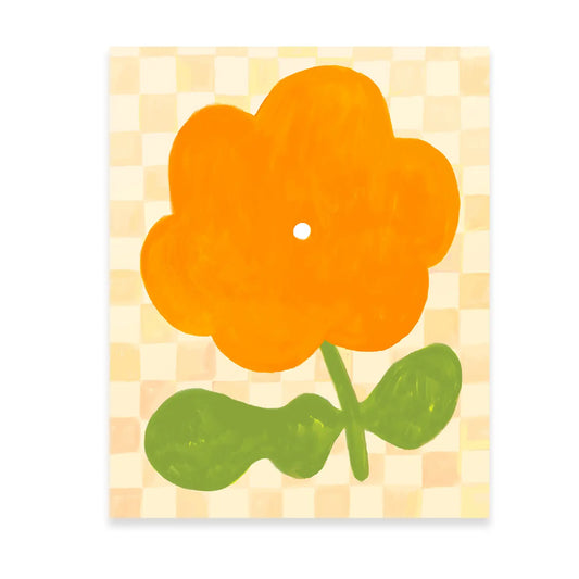 Pansy Flower Checkered 8" x 10" Print