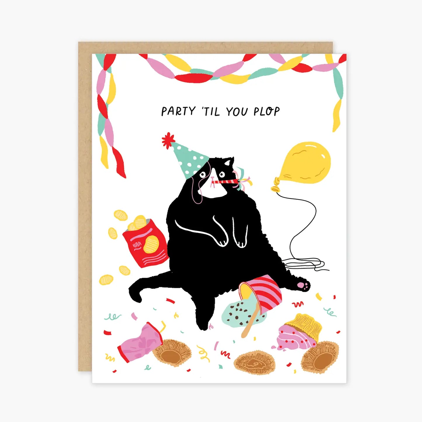 Birthday Cat Party Happy Birthday Card