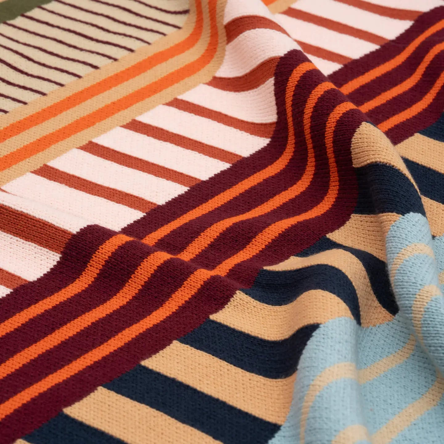 Desert Patchwork Stripe Multicolor 50" x 60" Knit Throw Blanket