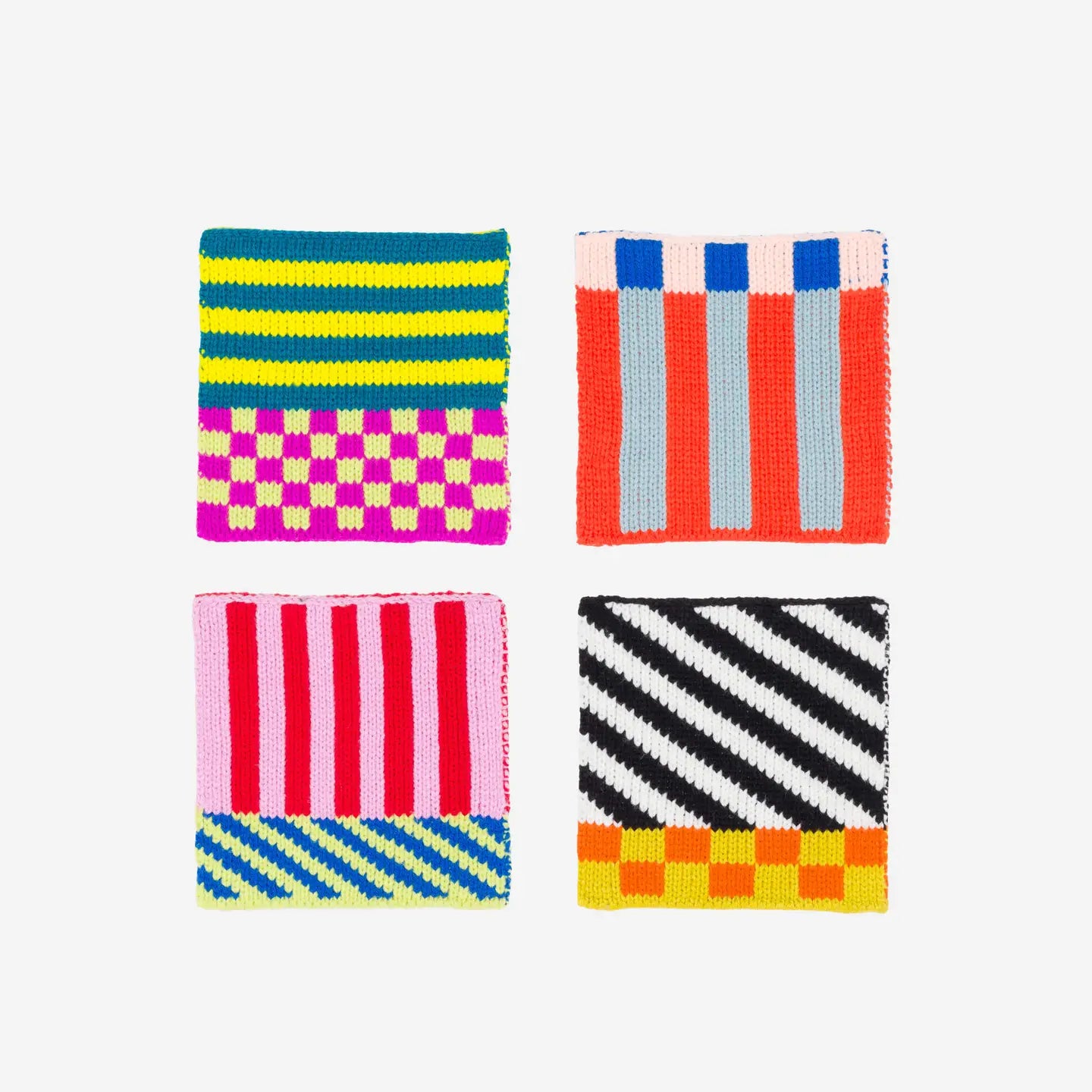 Pattern Patch Knit Coasters (Set of 4)