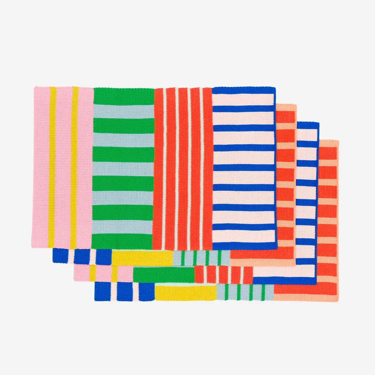 Patchwork Stripe Knit Placemats (Set of 4)