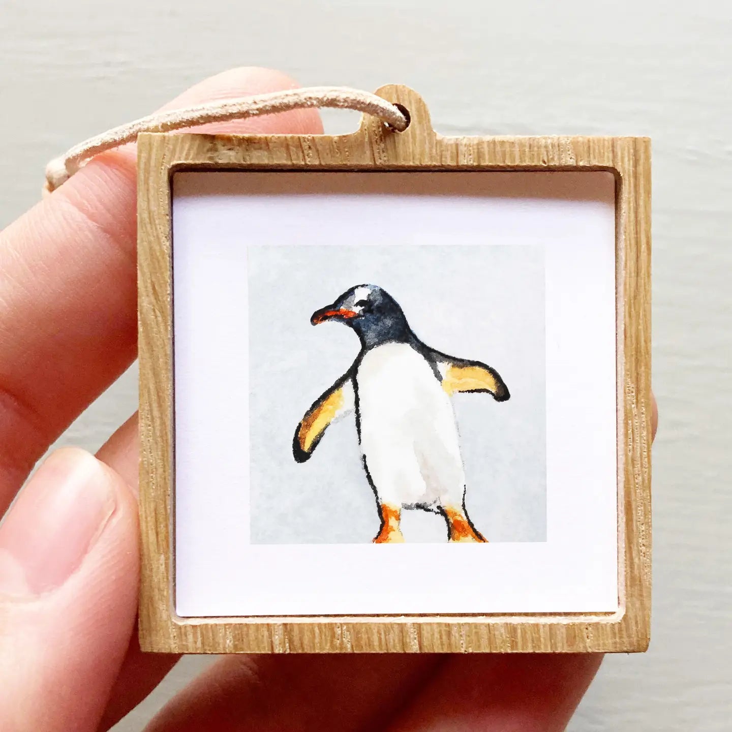 Penguin Mini 1" Watercolor Print Ornament