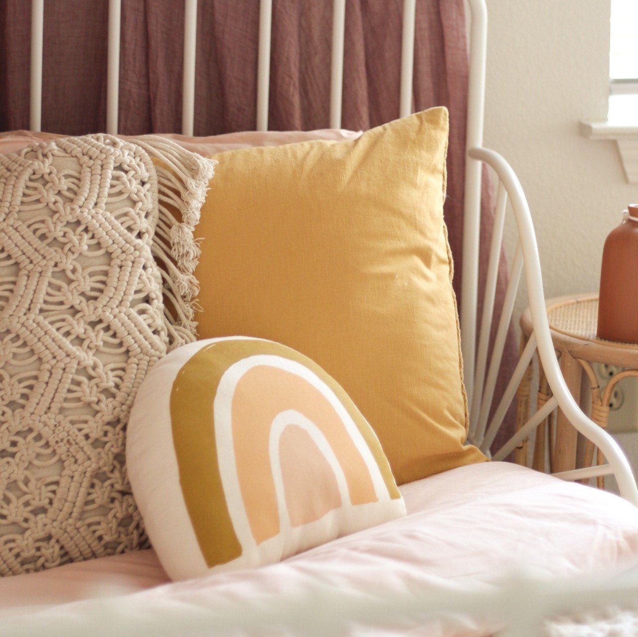 Mod Rainbow Screen Printed Canvas Pillow