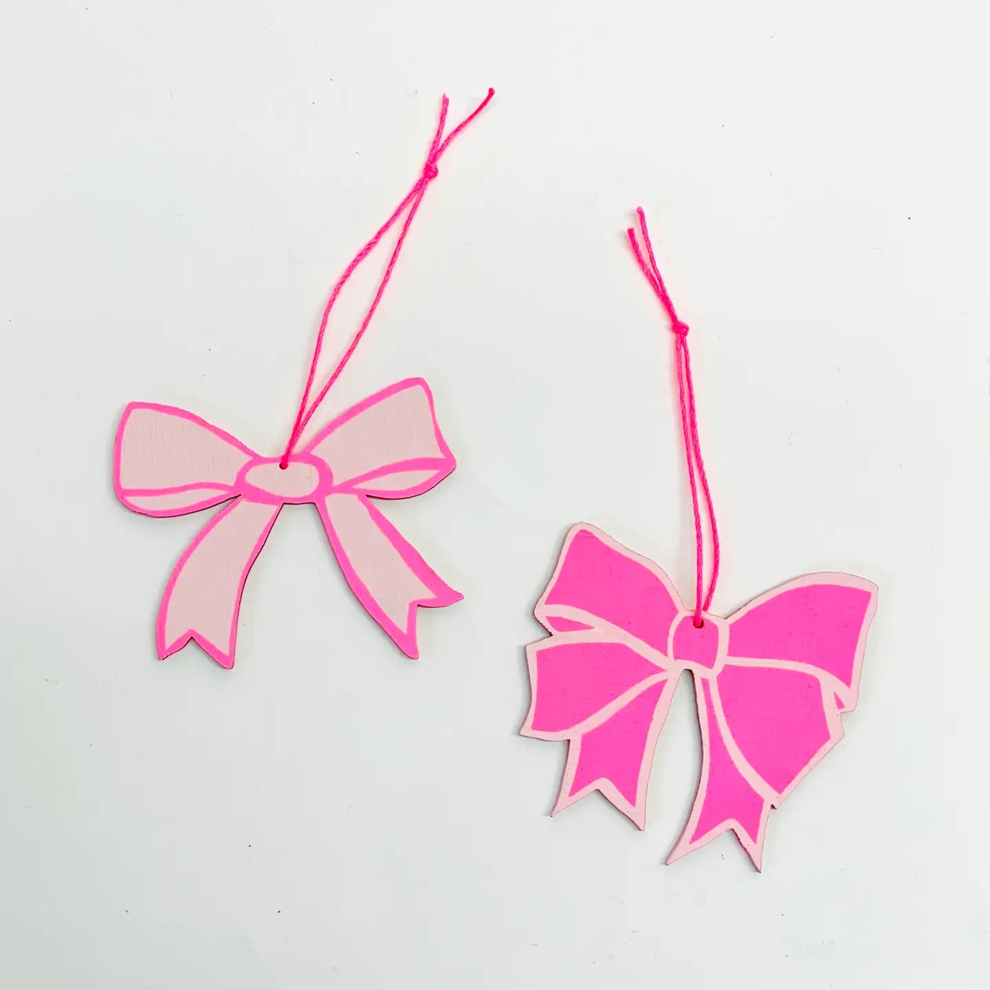 Tied Ribbon Hand Painted Wood Ornament