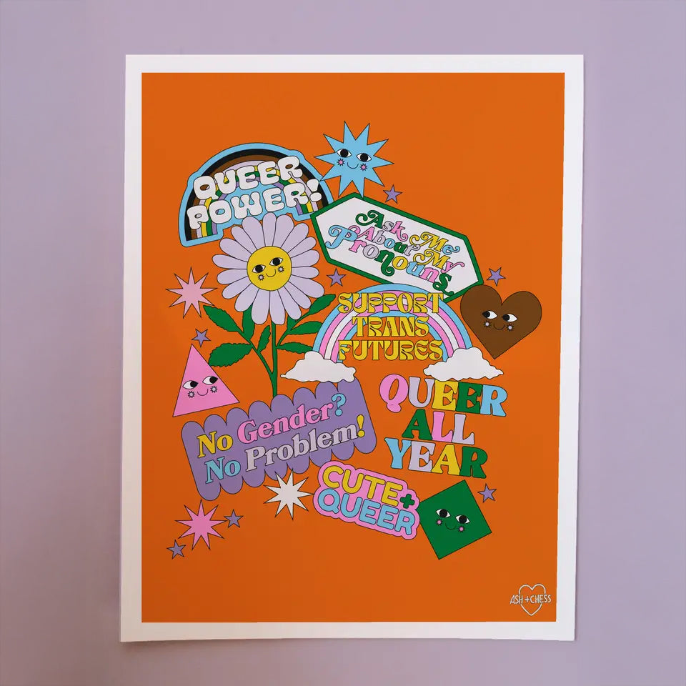 Queer Power Patch Party 11" x 14" Archival Print