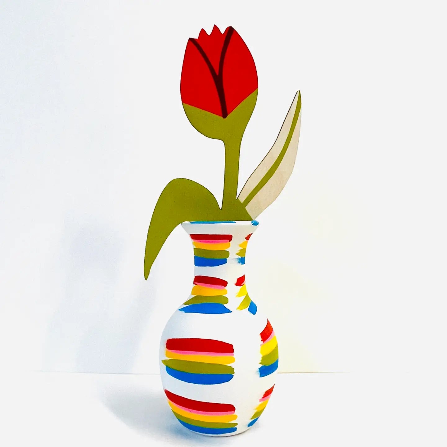 Hand Painted Tulip Wood Forever Flower
