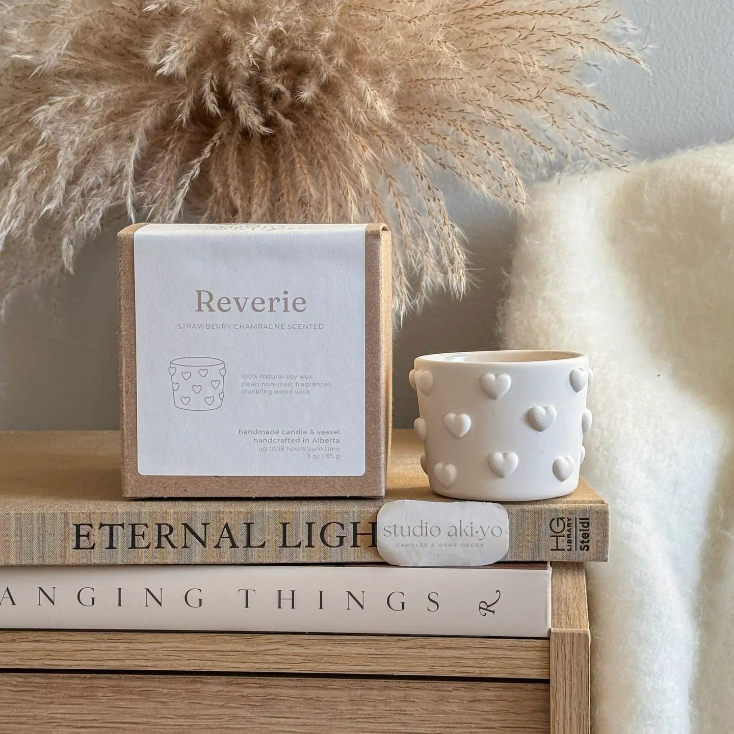 Heart Polka Dot Strawberry Champagne Soy Candle