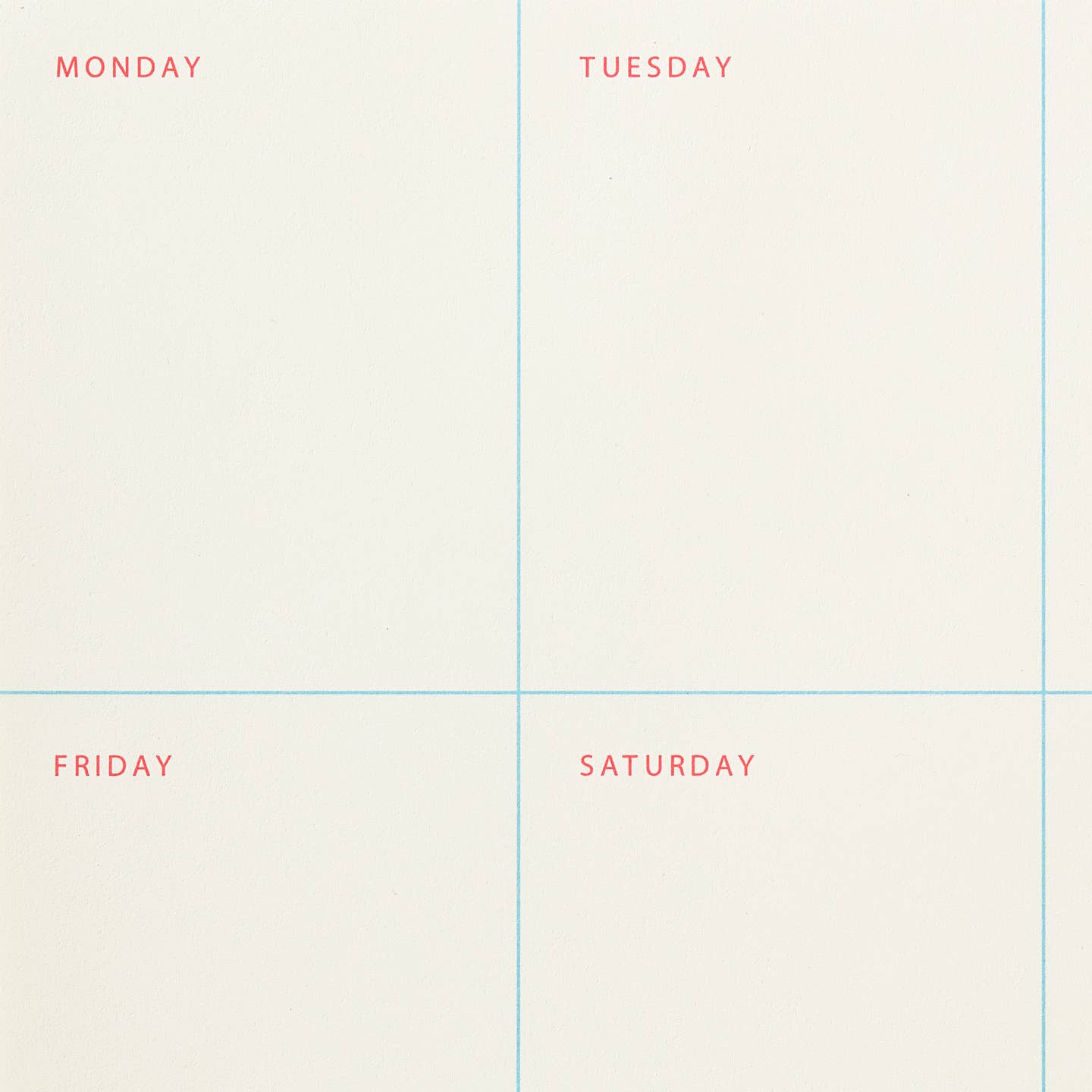 Simple Weekly Planner 9” x 6" Notepad