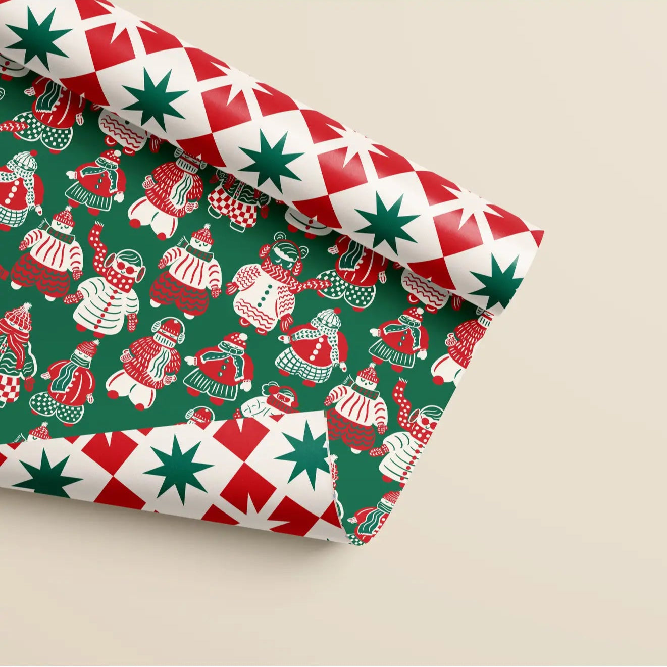 Ski Buddies & Star Block Double Sided Gift Wrap Sheets (Set of 3)