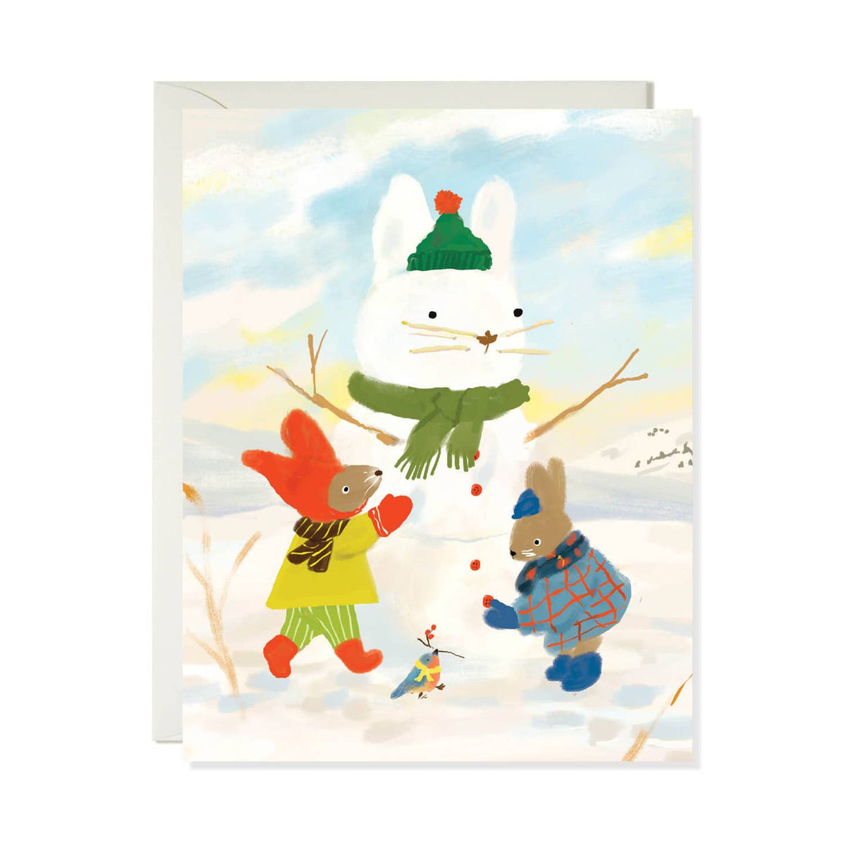 Snow Bunny Holiday Greeting Card