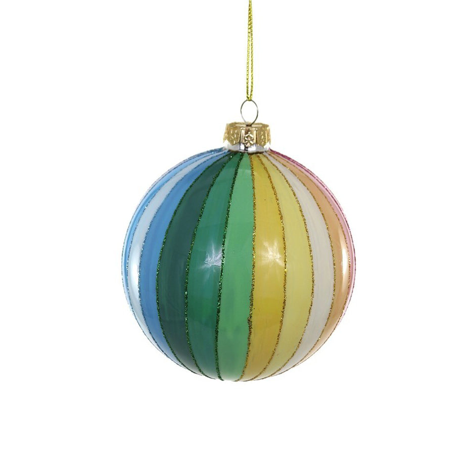Spectrum Rainbow 3.5" Bauble Glass Holiday Ornament