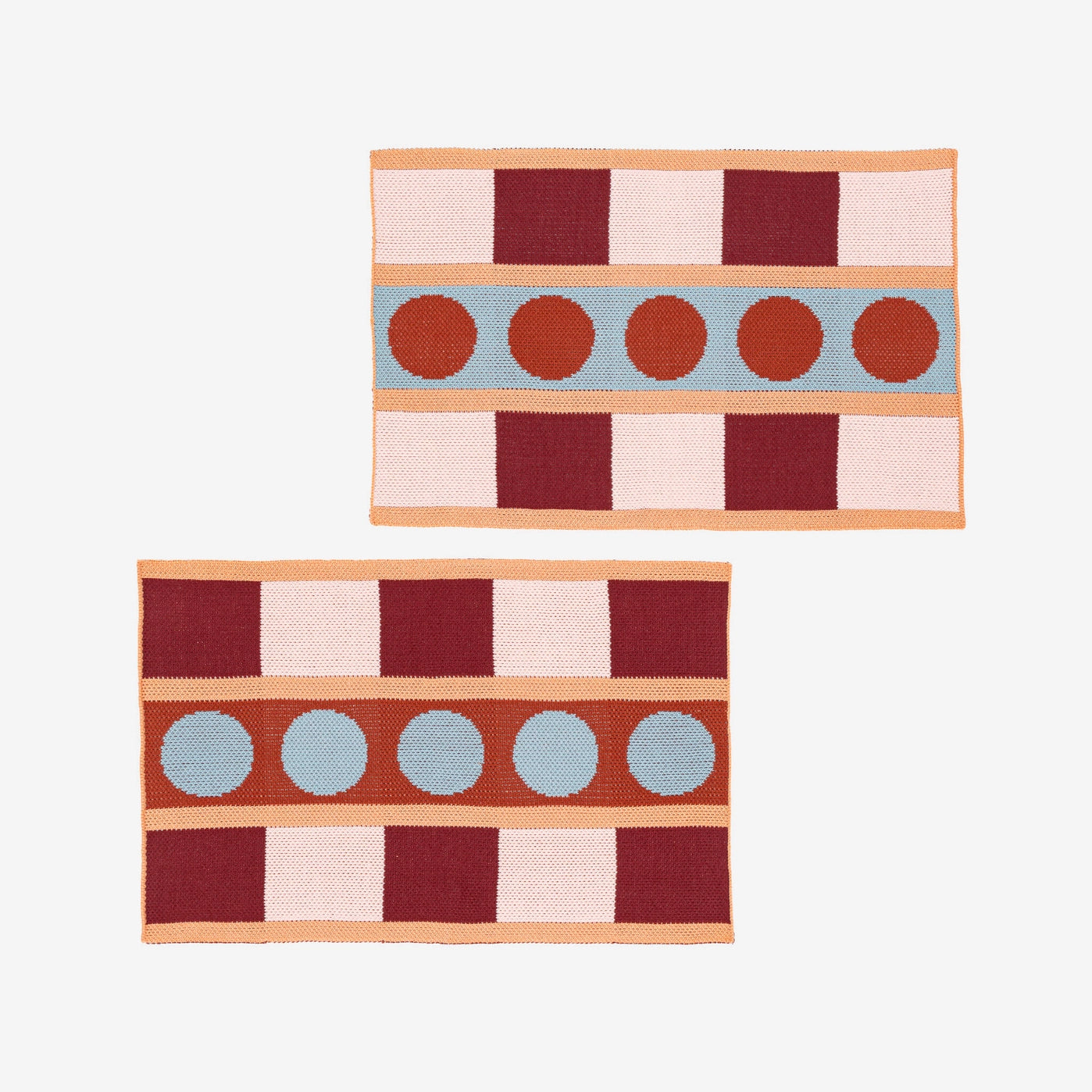 Stripe Dot Knit Placemats (Set of 4)