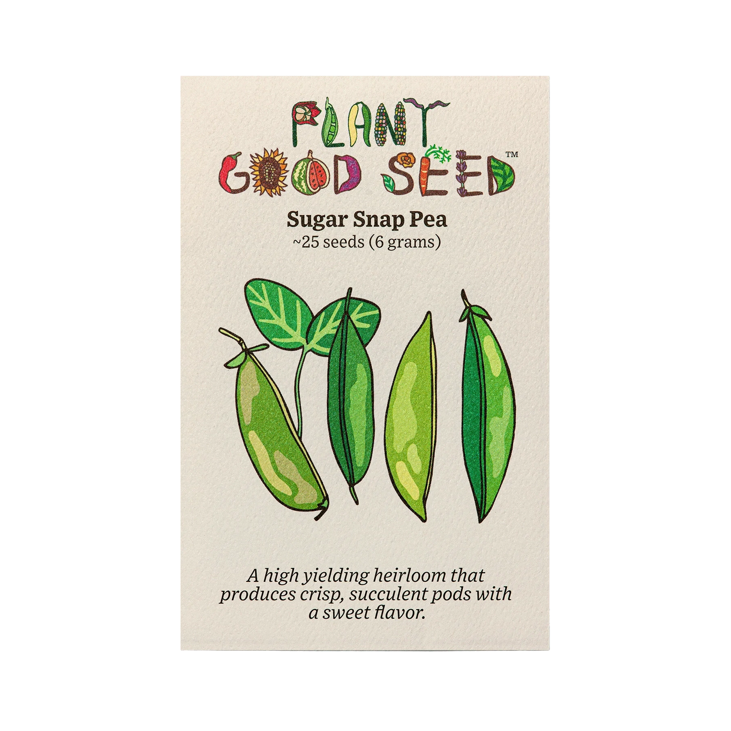 Organic Sugar Snap Peas Seed Packet