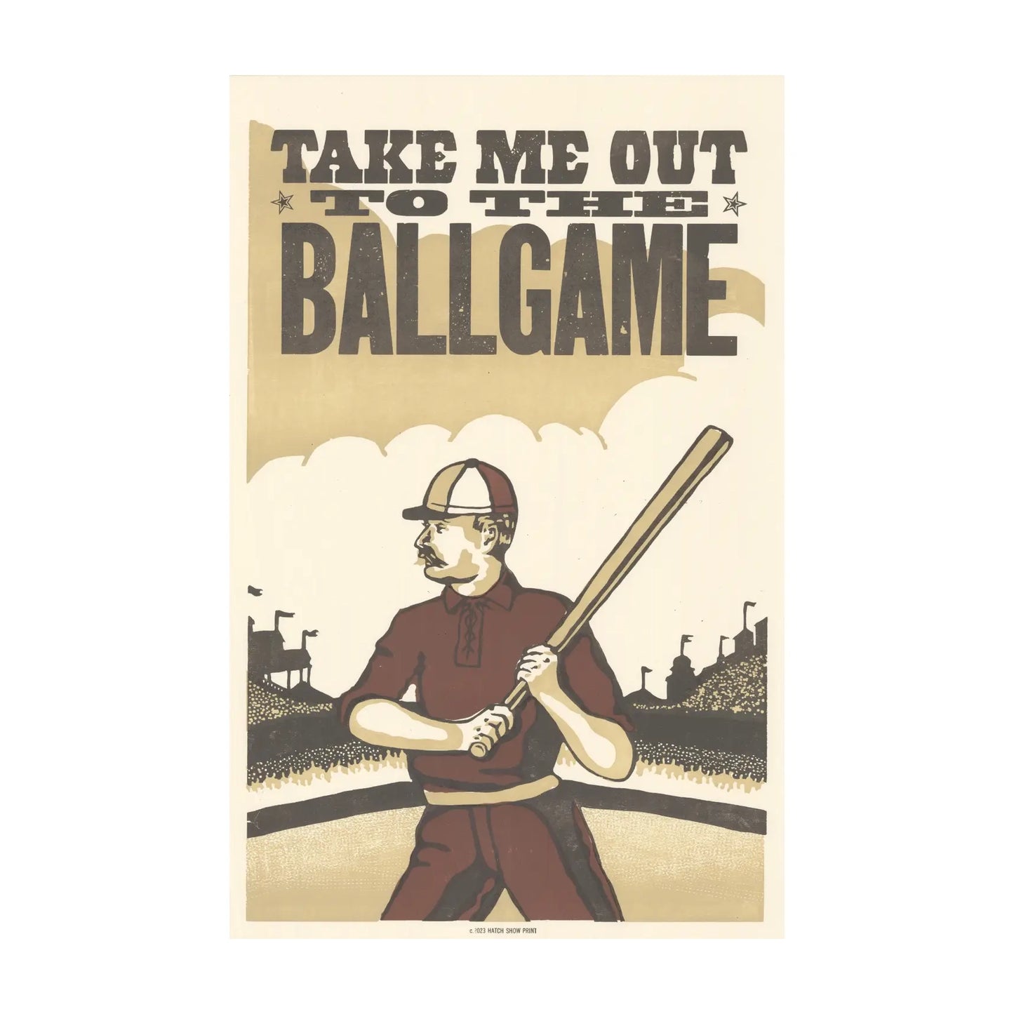 Take Me Out to the Ballgame 14" x 21.5" Letterpress Print