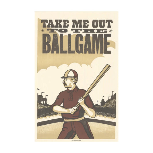Take Me Out to the Ballgame 14" x 21.5" Letterpress Print