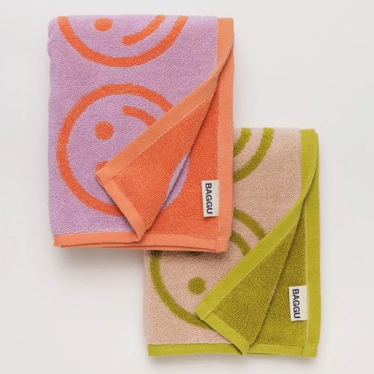 Reversible Terrycloth Hand Towels (Set of 2)