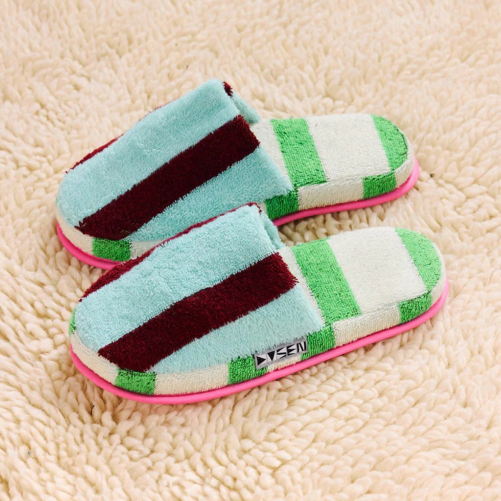 Terrycloth House Stripe Slippers