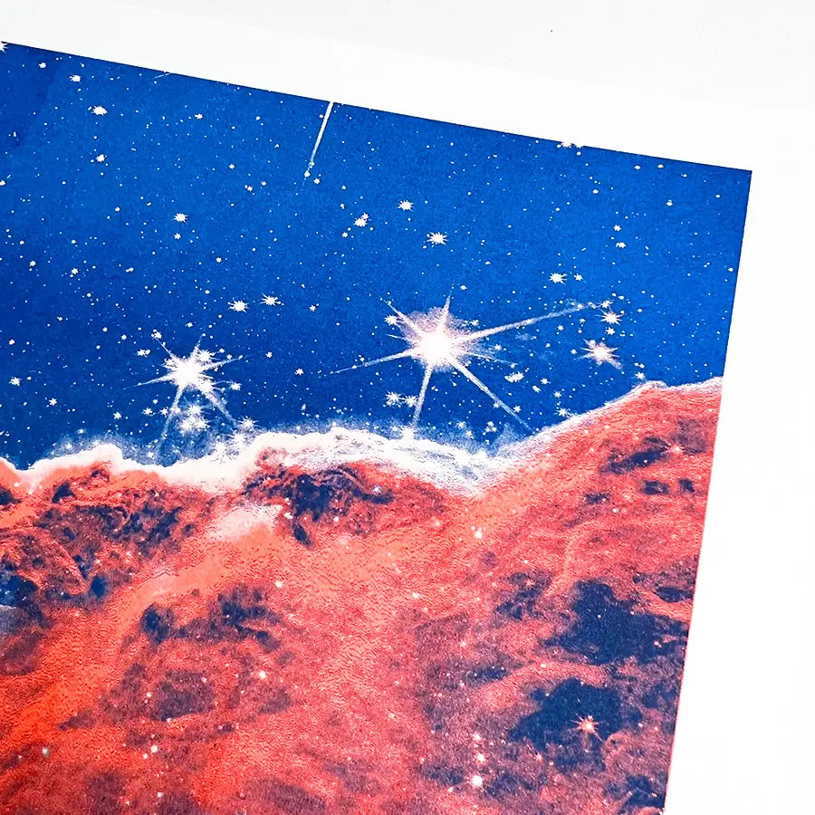 Webb Telescope Cosmic Cliffs 8.5" x 14" Risograph Print