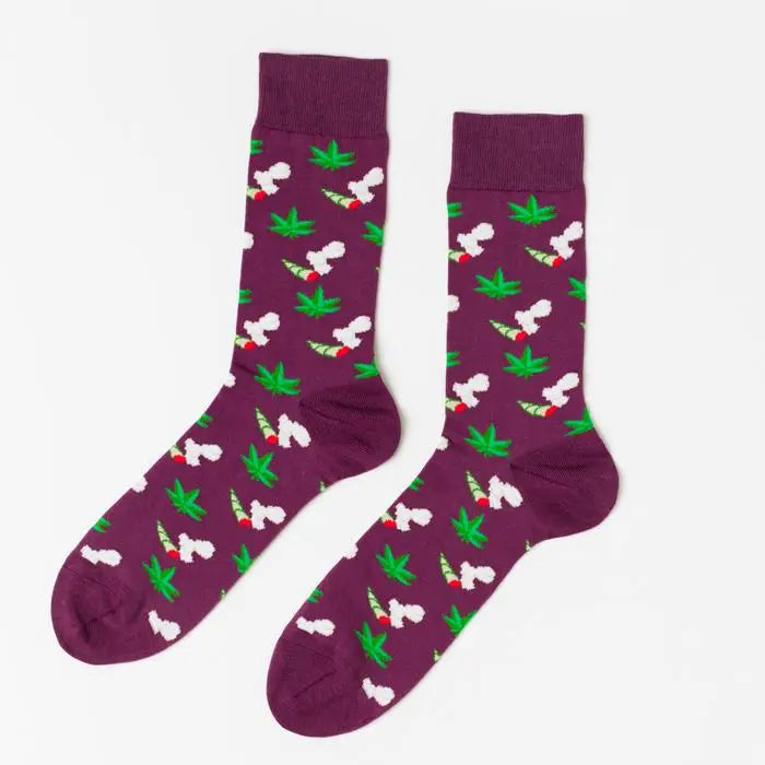 Weed Cotton Crew Socks