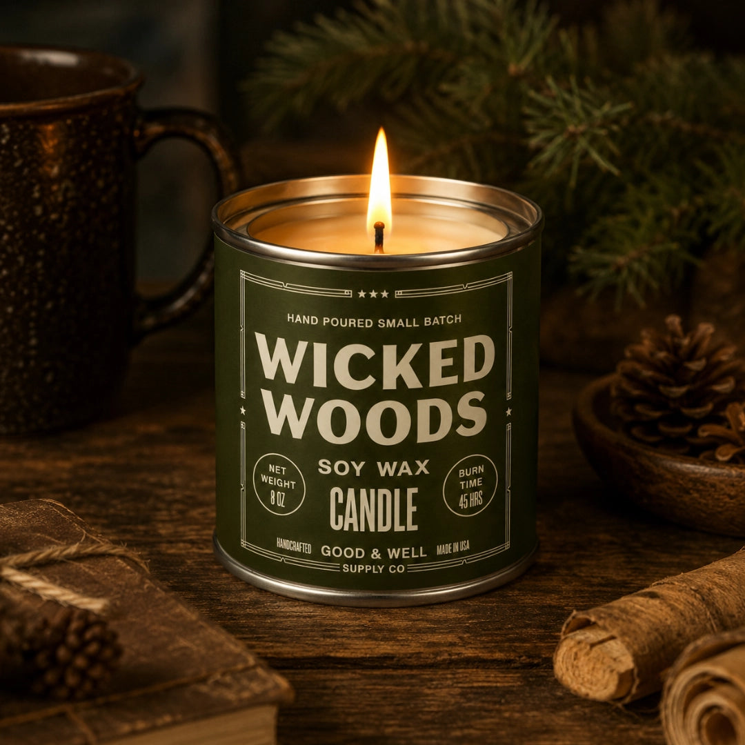 Fall Themed 8 Oz Soy Tin Candle